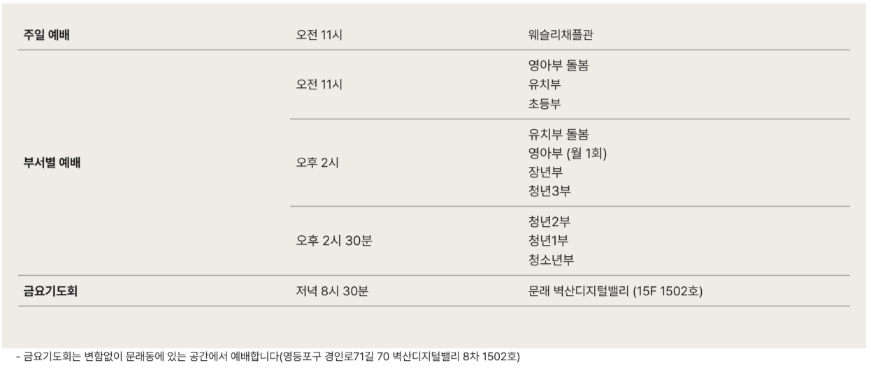 감신대 이전에 따른 예배 변화 안내 본문 자료